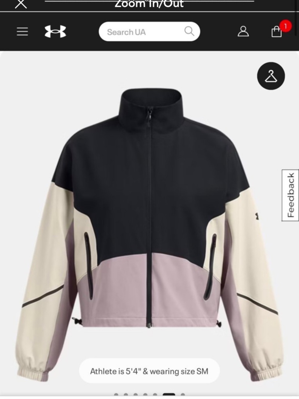 Under Armour Women's Black, Cream & Mauve Colorblock Bomber Jacket